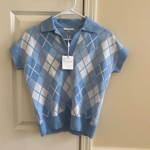 Blue & White sioni sweater vest